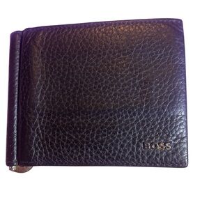 BOSS Dark Leather Money Clip